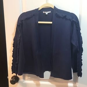 Heart N Crush Navy Ruffle Cardigan